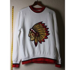 Vintage Stall & Dean Chiefs Sweatshirt‎ Crewneck Graphic Pullover White Red L